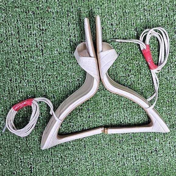 PRETTYLITTLETHING | CROC EMBOSSED HIGH ANKLE/CALF LACE STILETTOS - Picture 5 of 16